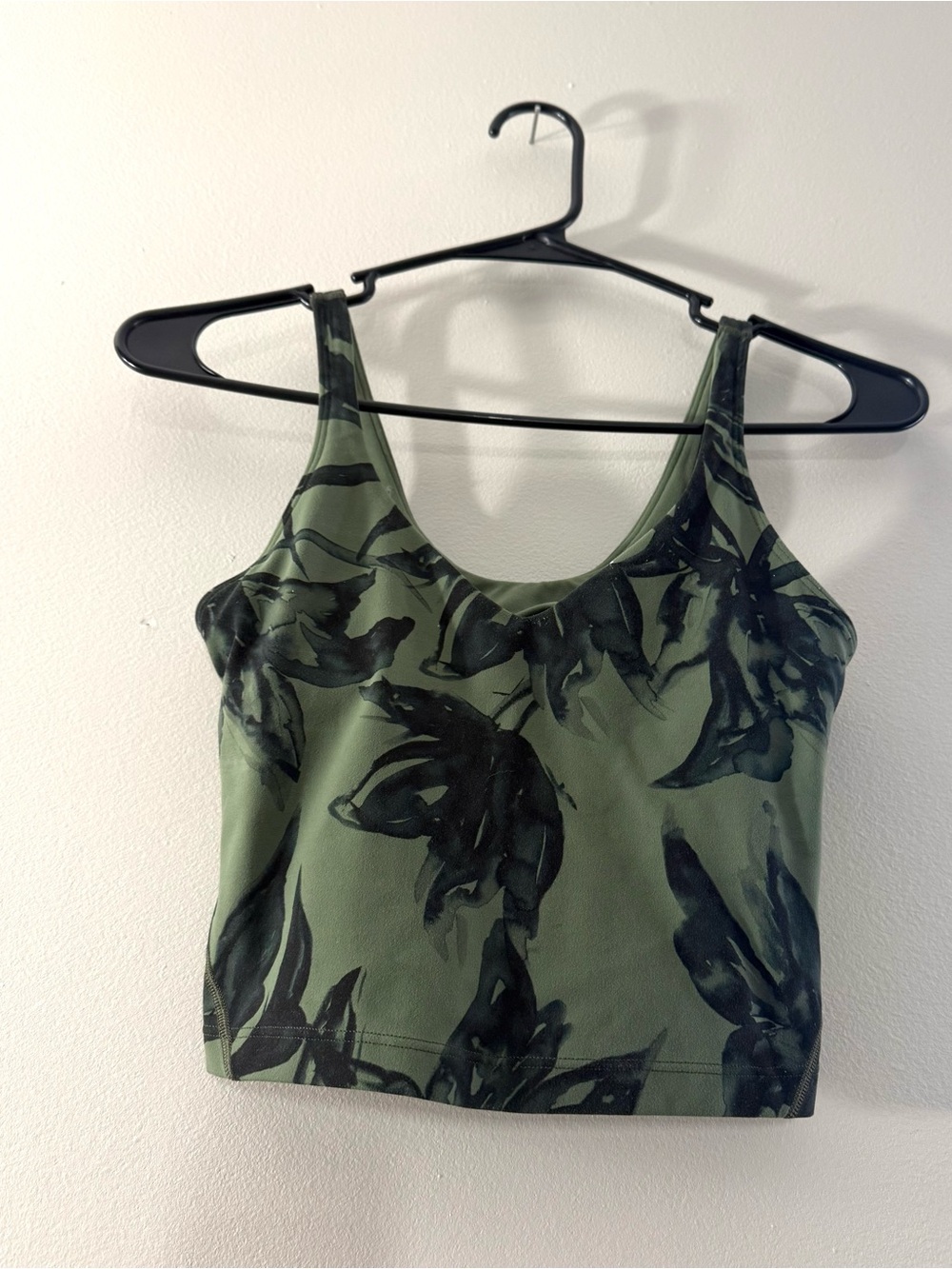 lululemon athletica Green Floral Crop Tank Top